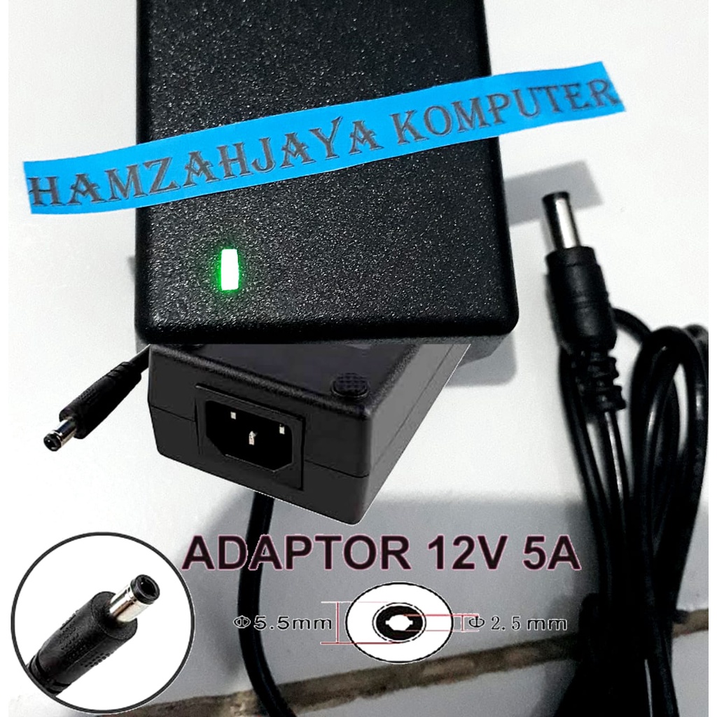 Adaptor 12v 5a 12volt 5amper untuk pompa dc ampli charger cctv lampu led