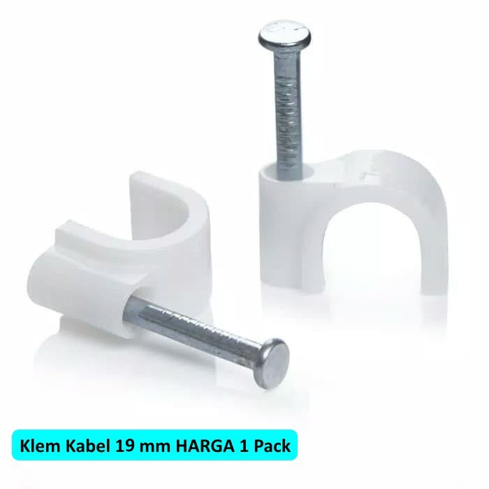 Klem Kabel 19 mm Plus Paku Beton Cable Clips 19 mm 1 Pack Klem Pipa