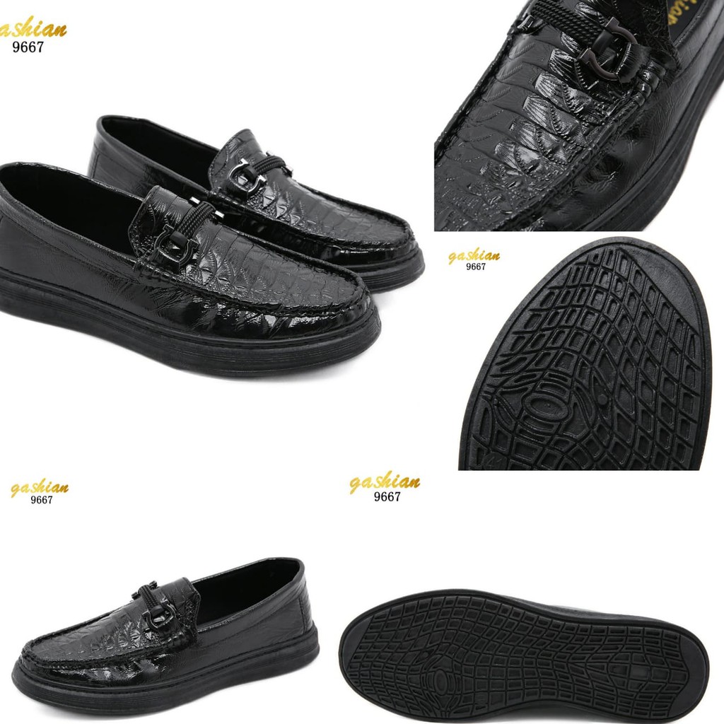 SEPATU LOAFERS PRIA KASUAL SEPATU KULIT CROCO # 9667 #