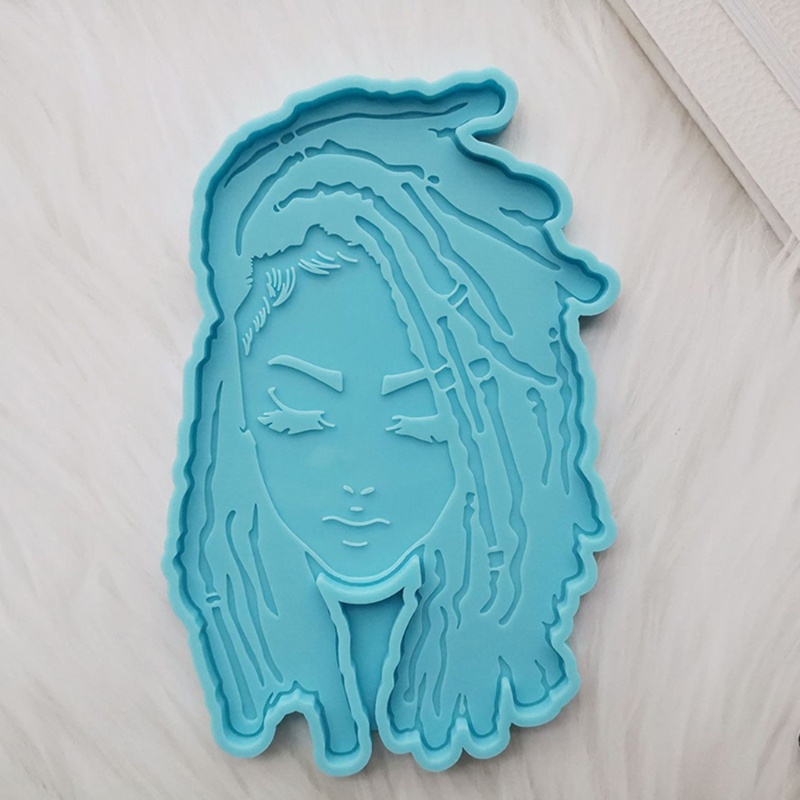 SIY  Dread Girl Silicone Mold Female Head Type Resin Mold Silicone Coaster Mold Girl  Coaster Pendant Making Mold Resin Craft