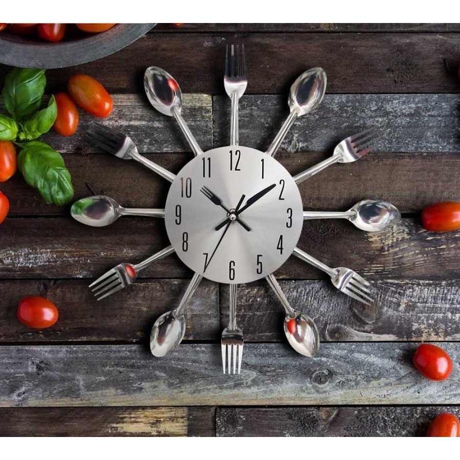 CUTLERY WALL CLOCK JAM DINDING UNIK