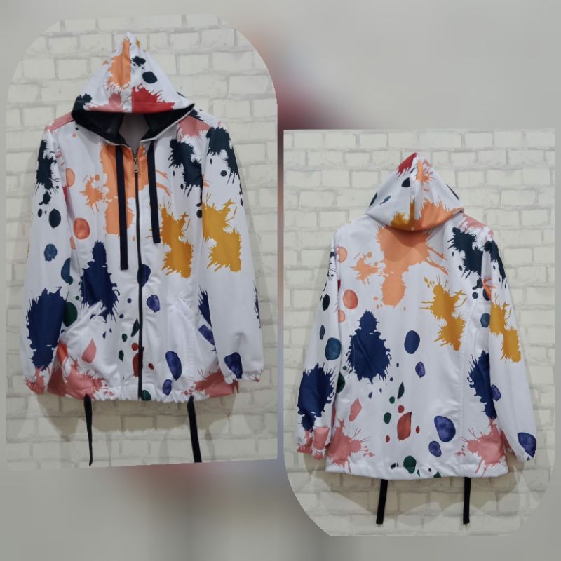 JAKET WANITA MOTIF BUNGA / JAKET SEPEDA CEWE / JAKET HOODIE KOREA CEWE