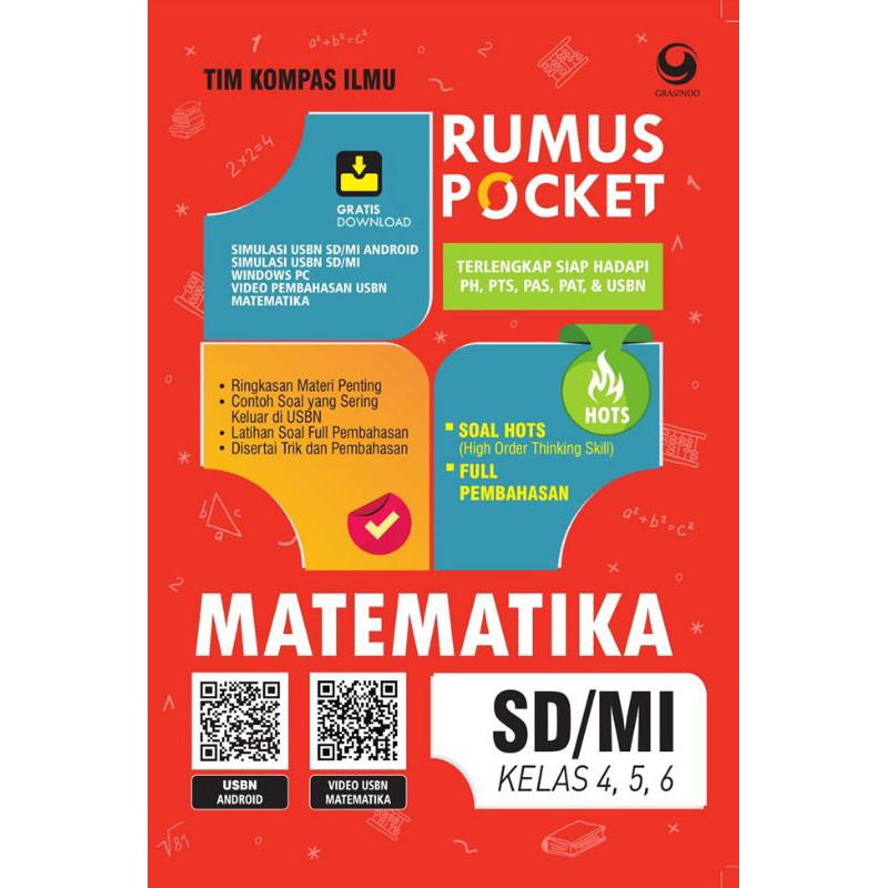 Rumus Pocket Matematika SD/MI Kelas 4 , 5 , 6
