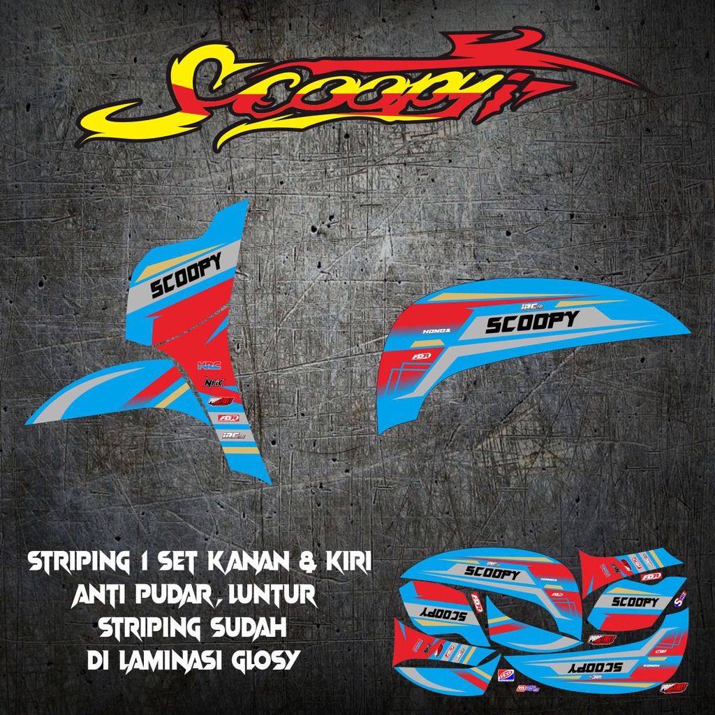 STRIPING STICKER VARIASI SCOOPY DONAT RACING