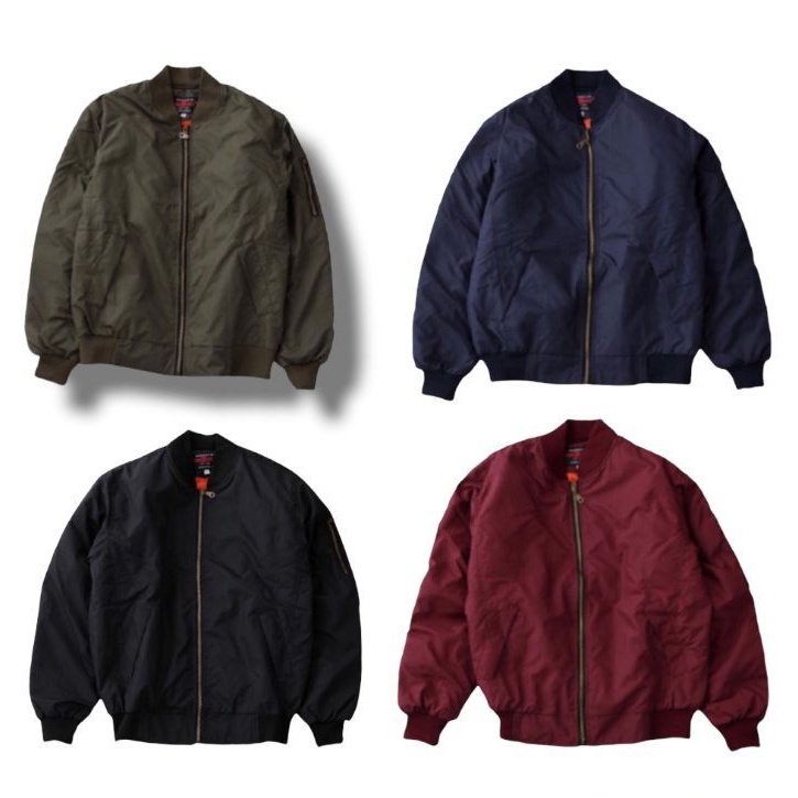 Jaket Pria Bomber Parasut waterproof Polos