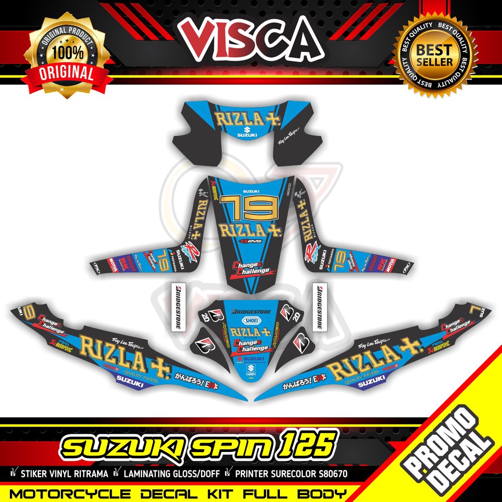 Decal Spin 125 Full Body Stiker Spin 125 Full Body Stiker Motor Suzuki Spin 125 Full Body Rizla