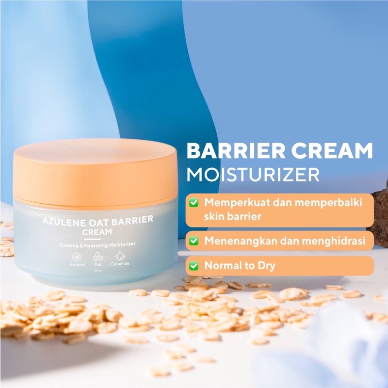 TRUE TO SKIN - Azulene Oat Barrier Moisturizer Cream (Pelembab Krim Skin Barrier utk Kulit Normal - Kering, Iritasi)