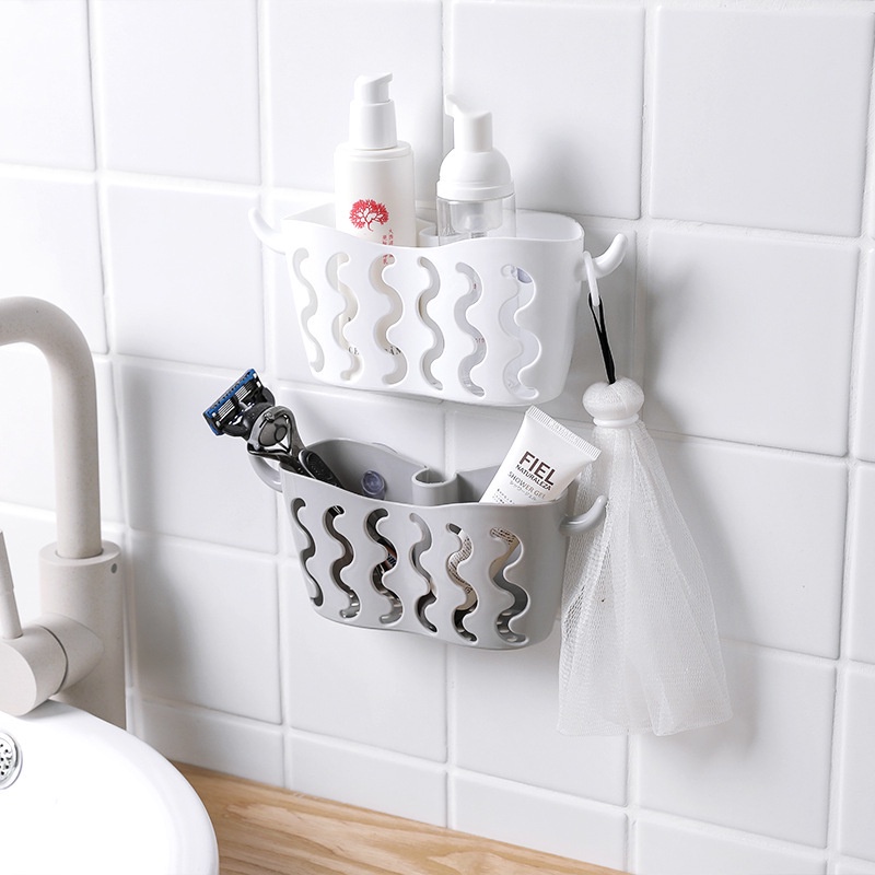 Wall Suction Bathroom Rack Faucet Sink Corner Hanging Basket Punch-Free Strainer Storage Sponge Holder Kitchen Organizer