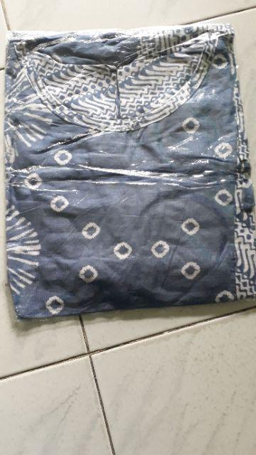 Blus Heyna Batik Seling Ziggy Waka Shibori Print Motif Biru Series