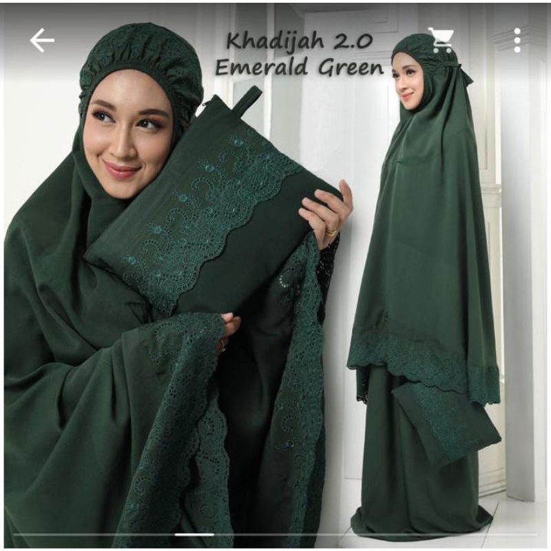 mukena Khadijah warna emerald green