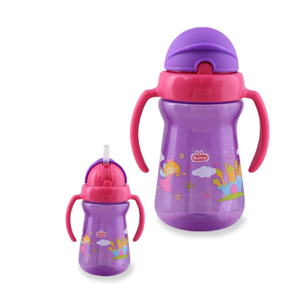 Lusty Bunny Training Cup With Straw Botol Minum Sedotan 180ml Dan 250ml