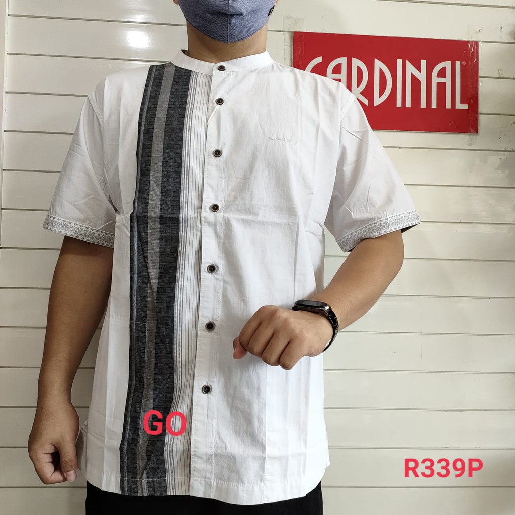 gof M-L CARDINAL KEMEJA KOKO Taqwa Pakaian Pria Original Baju Muslim Salur Lengan Pendek Kekinian TCS