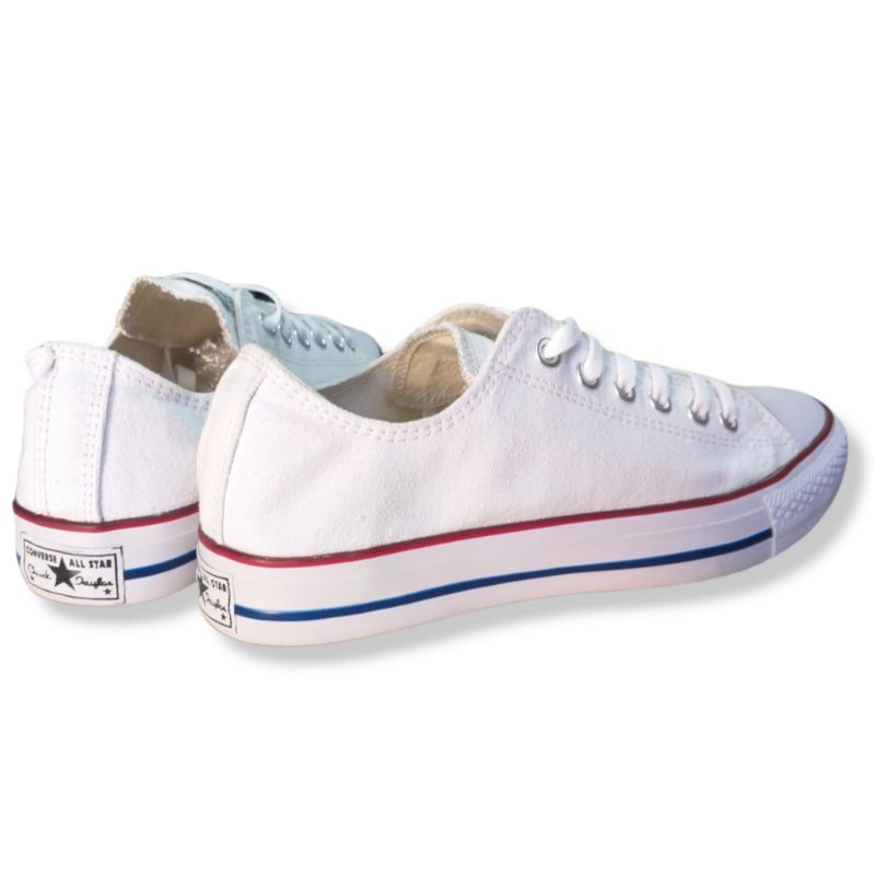 Sepatu Coverse All Star Putih / White List Merah - Premium Grade Ori