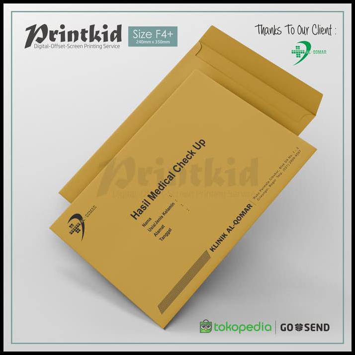 

(Murah!!) Cetak Amplop Coklat Ukuran Folio - 1 Warna