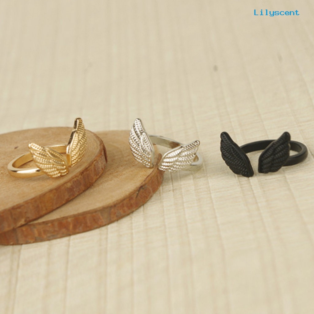 Ls Cincin Open Ring Desain Sayap Malaikat Untuk Hadiah