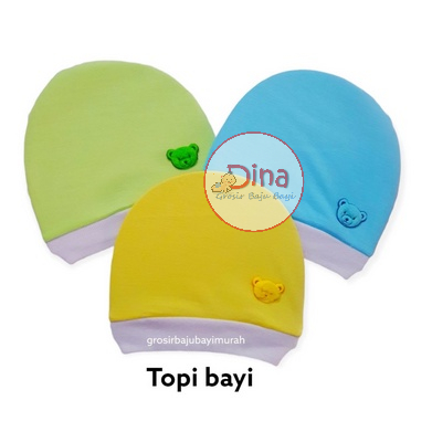 topi bayi grosir / topi bayi bulat isi 12 pcs dina baby