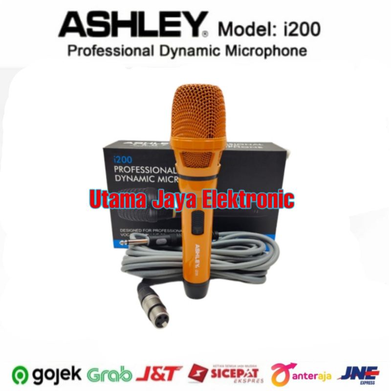 Mic Kabel Ashley i200 Microphone Dynamic Profesional I200 Original