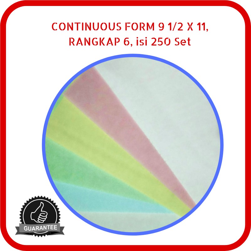 

Continuous Form Paper NCR 9.5 x 11 6 Rangkap 250 Set