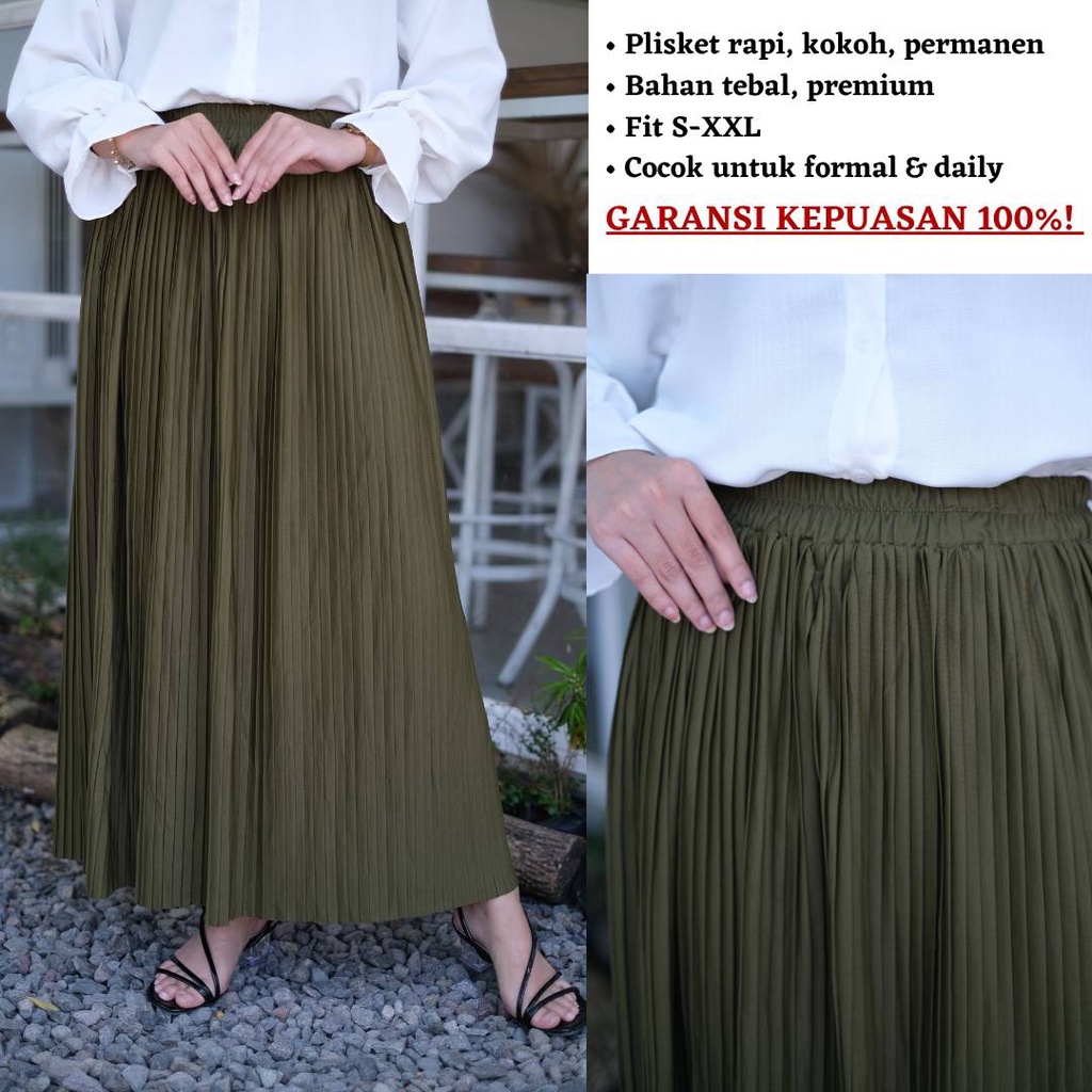 ROK PLISKET PREMIUM UNTUK FORMAL DAN CASUAL - DAILY PLEATS SKIRT DEEWIDIY