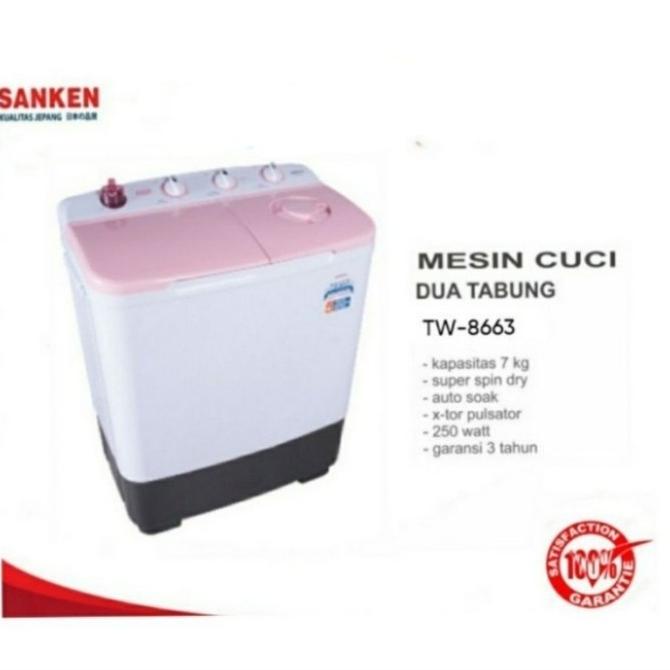 MESIN CUCI SANKEN TW 8663 2 TABUNG TW8663