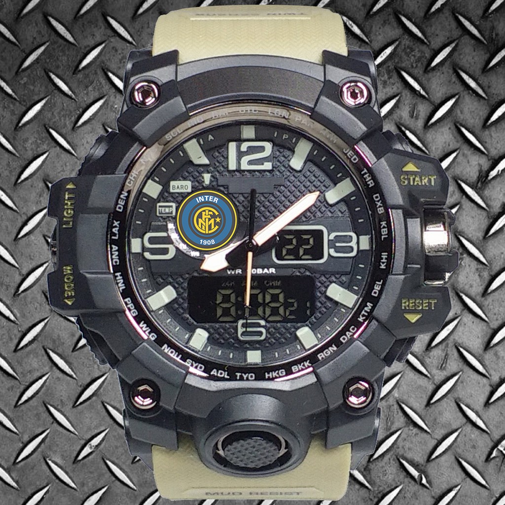 (Istimewa Bossque) Jam INTER Double Time Tali Cream (Exclusive)