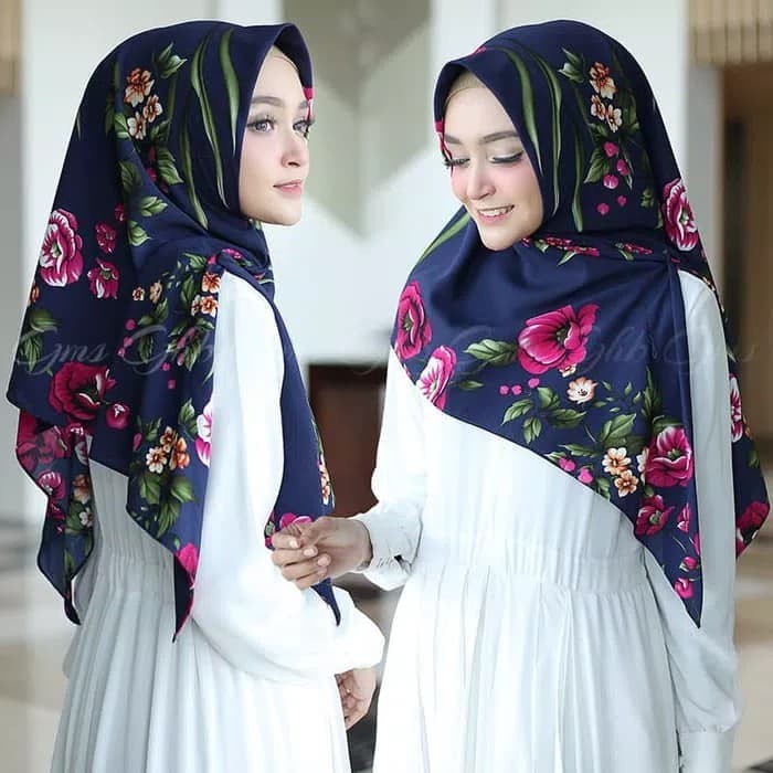 Langsung Order jilbab kerudung hijab segitiga triangle instant gayatri motif bunga terbaik