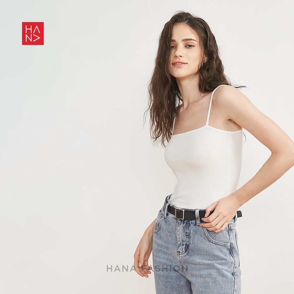 HanaFashion JKT - Miranda Basic Tank Top Simple Polos Wanita - TT029-White