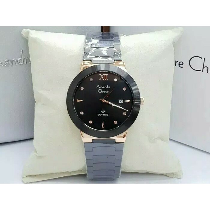 Jam Tangan Pria Alexandre Christie AC 8569MD HITAM ROSEGOLD