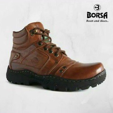 SEPATU BOOTS KULIT ASLI PRIA - BORSA ROBUST 504 ORIGINAL