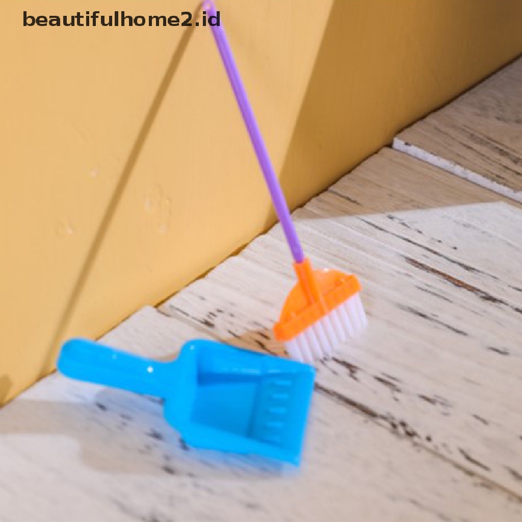 [beautifulhome2.id] 9pcs Mini Mop Broom Toys Cleaning Tools Kit Doll House Clean Toys ID