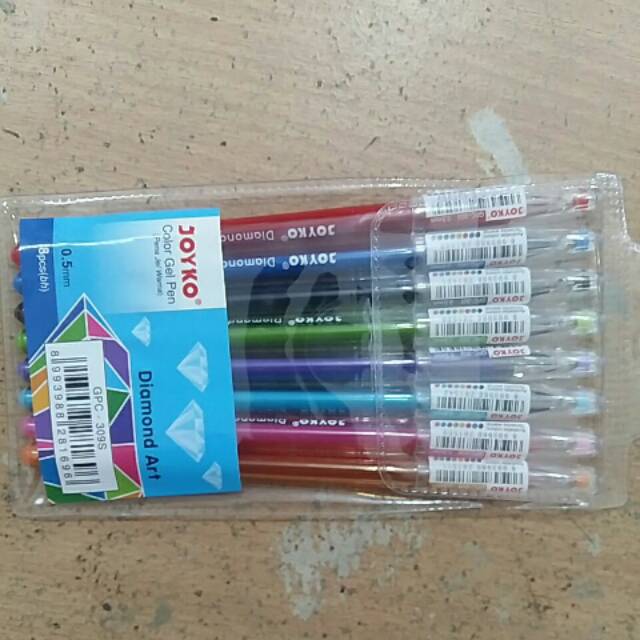 

Pulpen gel Joyko 8 warna Diamon Art GPC-309S