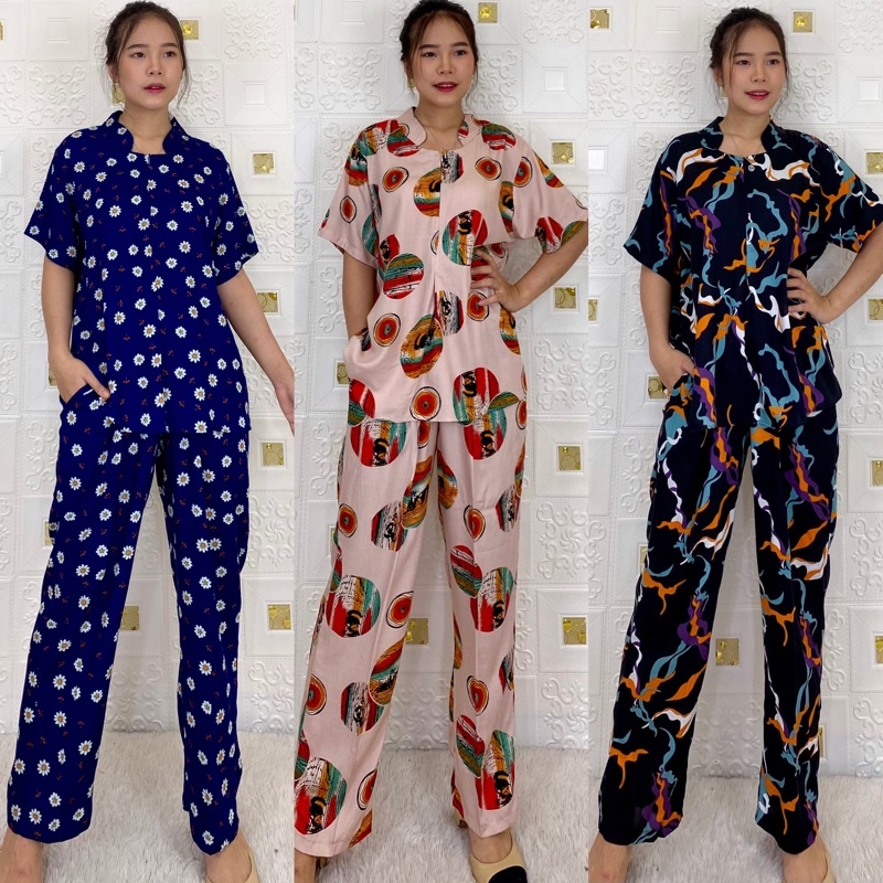 STELAN RAYON KCS BUSUI CELANA PANJANG  LENGAN PENDEK HABEL/PAJAMAS DREAMS -VS-