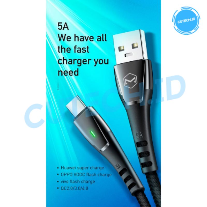 MCDODO KABEL DATA TYPE C AUTO DISCONNECT 1,5M 5A SUPER CHARGER VOOC