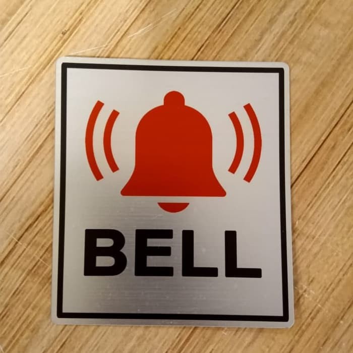 

SEMI PLAT SIGN BELL UK 8X9CM LABEL RAMBU TANDA PETUNJUK