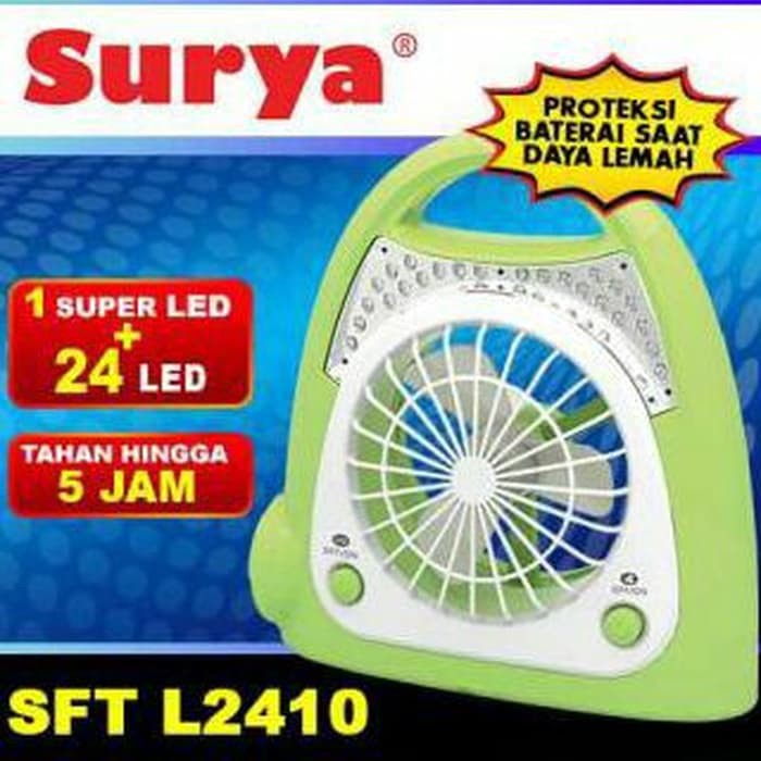 Kipas + Lampu emergency cas ulang Surya 2410