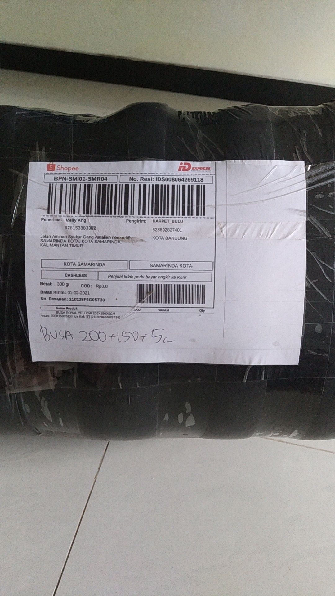 Busa Royal Yellow 200x150x5cm