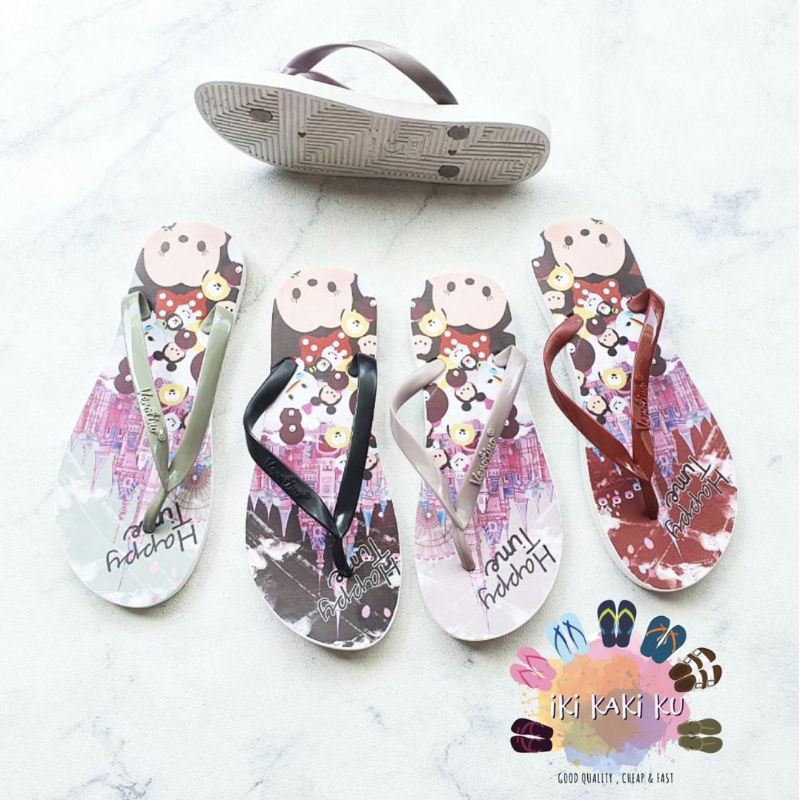 SANDAL JEPIT VEROTINO WANITA DEWASA KARET GAMBAR TSUM-TSUM MIKI 728-10