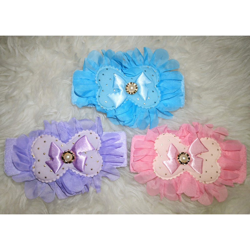 HH10 Headband Bandana Handuk Pita Mutiara Ubur