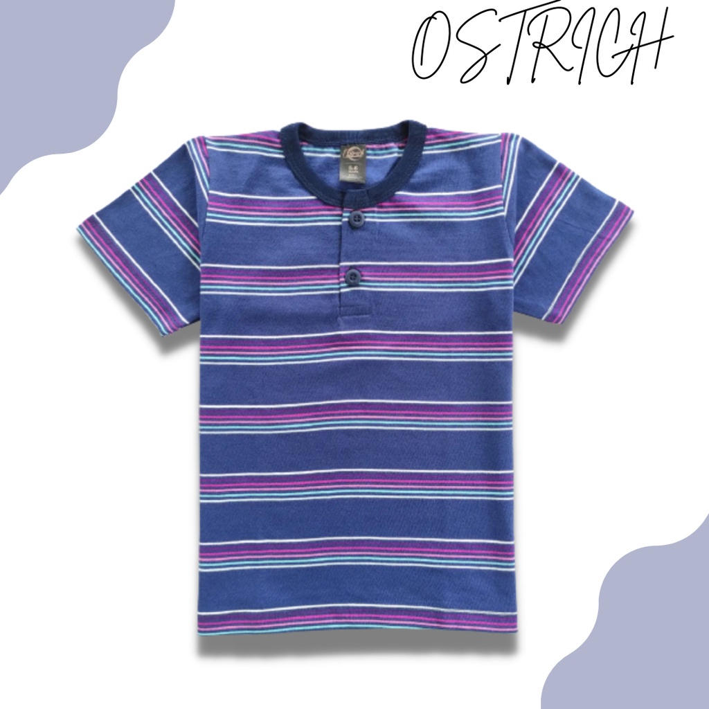 Kaos Anak Laki Laki Motif Salur Kaos Anak Cowok Model kancing Depan Kaos Lengan Pendek Branded Ostri