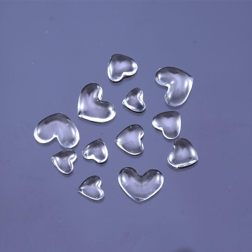 Mxbeauty Pesona Kuku Jantung Transparan Peach Heart 50pcs Cinta Hati Ornamen DIY Craft Nail Rhinestone Manicure Aksesoris