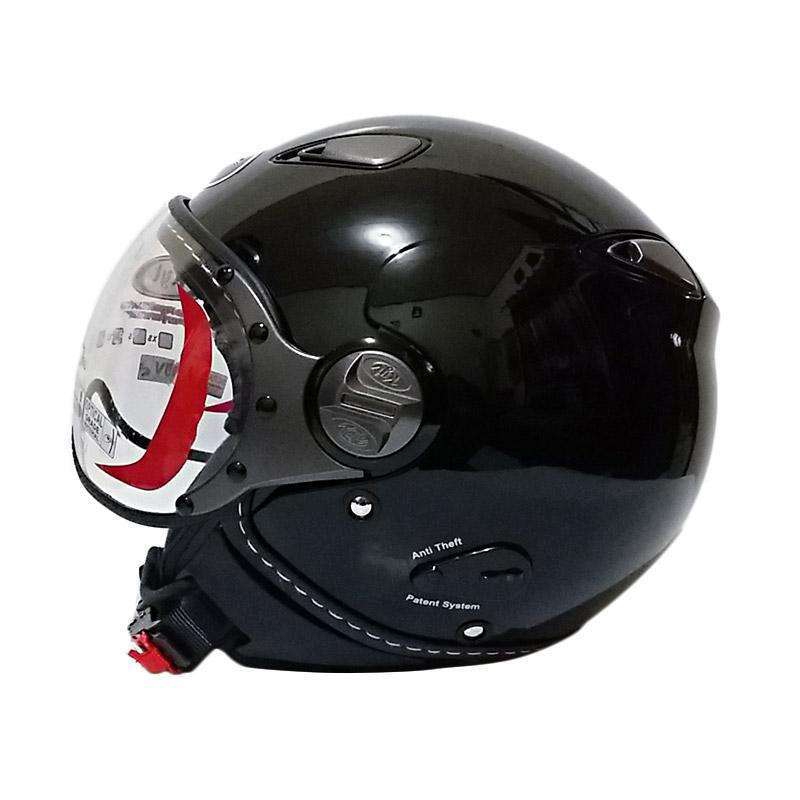 Jual HELM KYT ELSICO RETRO HITAM BLACK GLOSS KYT HALF FACE Indonesia