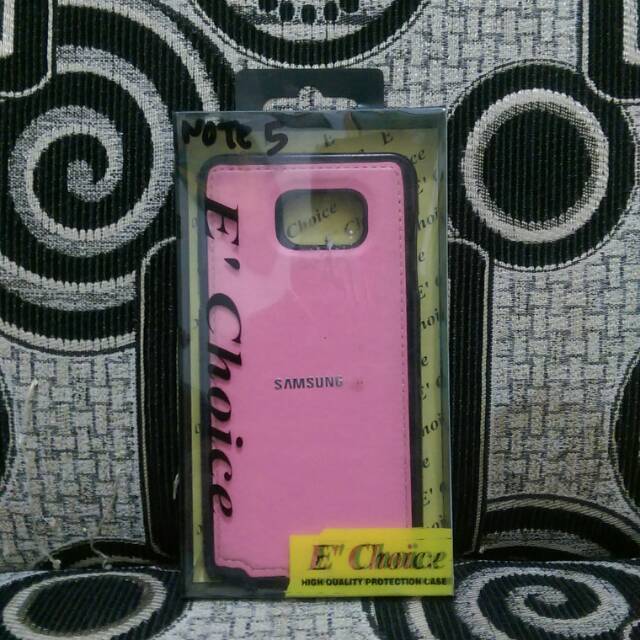 LEATHER CASE ORIGINAL SAMSUNG NOTE 5 PINK SOFT