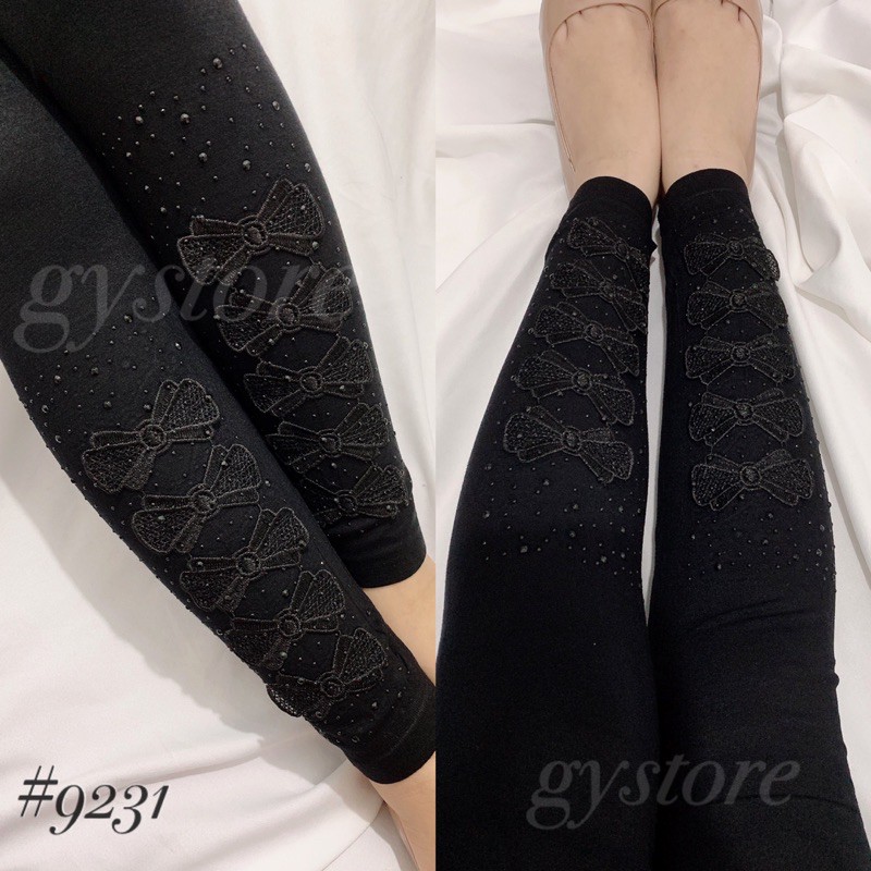 Celana Legging Wanita | Legging Jumbo | Legging Tebal | Legging Brukat Hitam fit to S-XXL