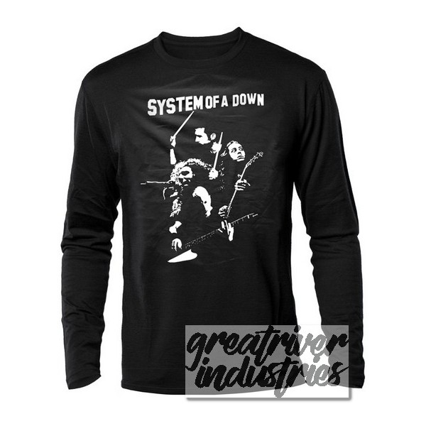 kaos distro band system of a down team lengan panjang