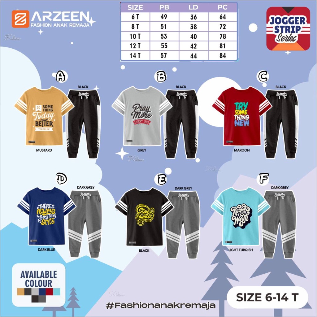 Setelan anak Jogger Strip By Arzeen