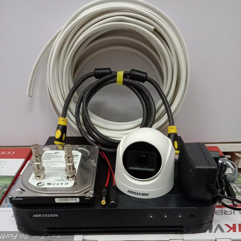 PAKET CCTV HIKVISION 4 CHANNEL 1 CAMERA 2MP FULLHD 1080P SUPER MURAH