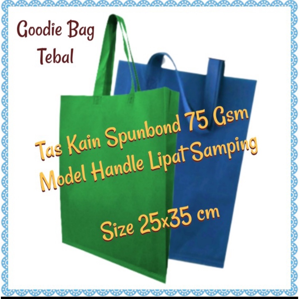 

[ Uk 25x35x9 ] Tas Goodiebag Bahan Spunbond Serba Guna, Tas Belanja Jingjing Model Lipat, Ulang Tahun, Souvenir, Pernikahan, Tasyakuran, Seminar, Totebag, Hampers, Godybag