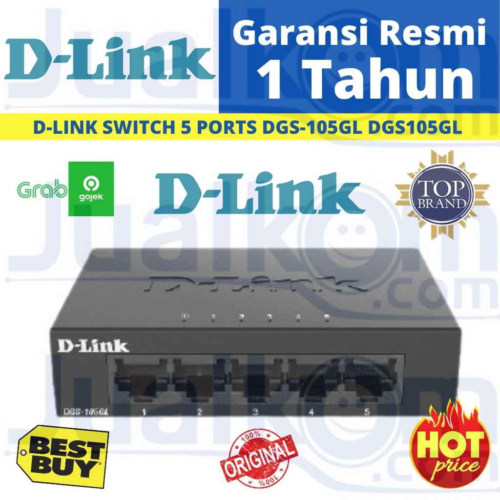 D-LINK SWITCH 5 PORTS DGS-105GL Gigabit Resmi