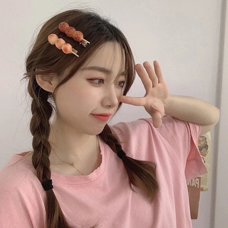 jepit rambut makanan iga babi baikut edamame skewer