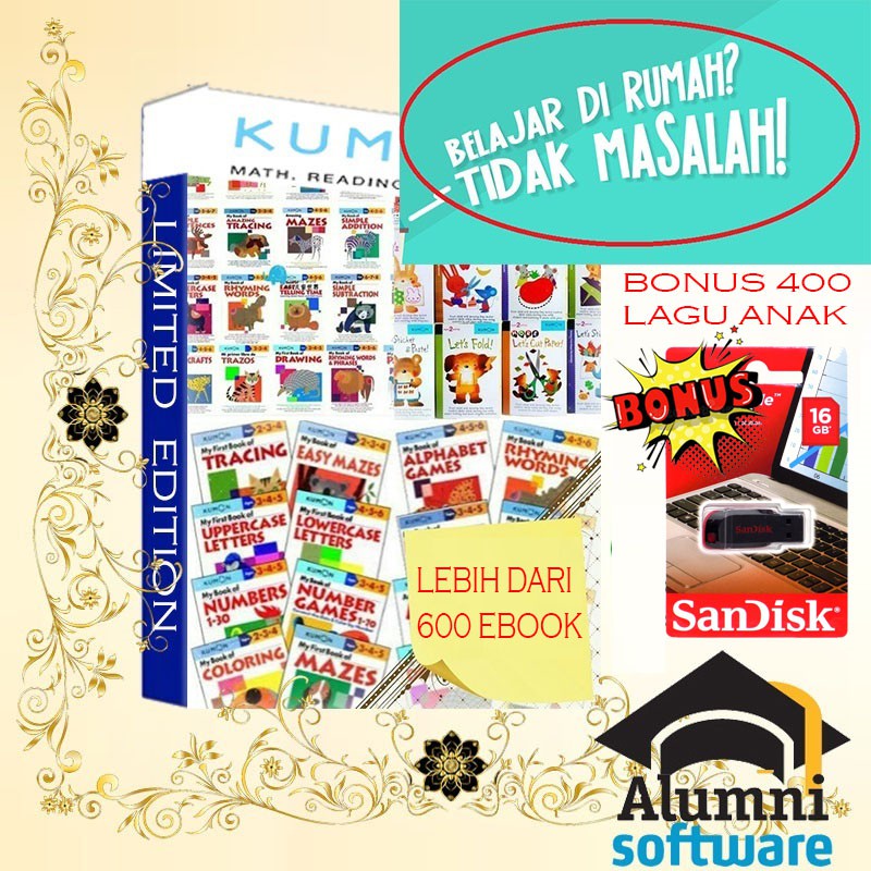 [LIMITED EDITION] PAKET Kumon Ebook - Bonus LAGU ANAK &amp; SANDISK 16GB